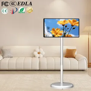 Battery Powered 4k Lcd Android Smart Tv China Hot Sale Floor Stand Hd Lcd Tv 21.5 27 32 Inch Television Black White Oem Hotel