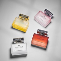 Bouteilles de parfum en verre carré transparent haut de gamme 30ml 50ml 100ml conteneurs de parfum de luxe vides parfum de luxe rechargeable