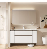 Meuble de salle de bain avec miroir et vasque, armoire de rangement complète pour salle de bain, miroir de salle de bain avec vasque intégrée