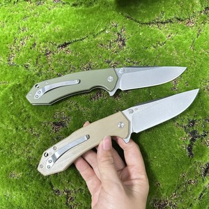 XR34R グリーン G10 ハンドル アウトドア サバイバル 折りたたみナイフ キャンプ ポケットナイフ D2鋼ブレード 小型携帯 EDC 自己防衛ナイフ - Product Image 6