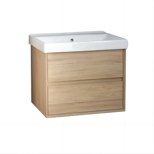 आधुनिक एकल सिरेमिक सिंक बाथरूम वैनिटी हॉट फ्लोटिंग वॉश बेसिन <span class=keywords><strong>2</strong></span> दराज और बाथरूम डिजाइन के लिए खुली अलमारियों के साथ सेट - Product Image 6