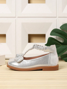 Zapatos de Vestir para Niños con Punta Cuadrada y Lazo Plateado Antideslizante, Nueva Moda al por Mayor - Product Image 6