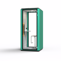 Cabine insonorisée de bureau grise moderne pour entrepôt et école, studio d'enregistrement à domicile, cabine téléphonique