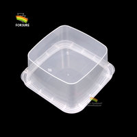 Boîte à biscuits carrée IML de qualité alimentaire 1L/34oz Boîte à biscuits en plastique Seau à crème glacée carré IML