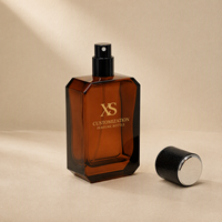Vente en gros de flacons de parfum carrés en verre avec vaporisateur, design unique, sur mesure, luxe, 30 ml, 50 ml, 100 ml, avec emballage en boîte