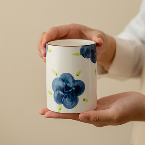 Ceramic Hand Painted Mugs Floral Design Large Capacity Home <b>Drinkware</b> Gift Set - Product Image 3