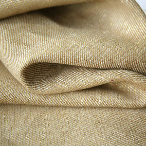 Baru modis tenun 205gsm 85% <span class=keywords><strong>Linen</strong></span> 15% kain benang metalik untuk Jaket setelan mantel gaun - Product Image 5