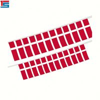 Lot de 20 fanions danois en polyester de 5,5x8 pouces pour décorations d'événements sportifs en intérieur et en extérieur