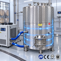 Cuve de fermentation de vin en acier inoxydable de 5000 L avec revêtement alvéolé et couvercle flottant pour équipement de brasserie et de vinification