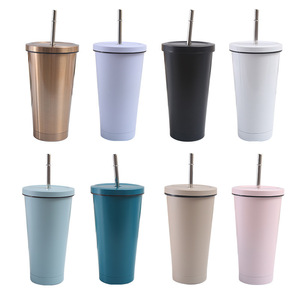 Premium 500ml Vacuum Insulated Stainless Steel Tumbler Double Wall Coffee Mug <b>with</b> <b>Straw</b> Lid for Hot and Cold Drinks - Product Image 2