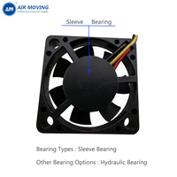 Ventilateur DC 5V AM2505S05L AM2505 de haute qualité 25*25*5MM, vitesse 5000 tr/min, débit d'air 1,1 CFM, faible bruit, ventilateur de refroidissement