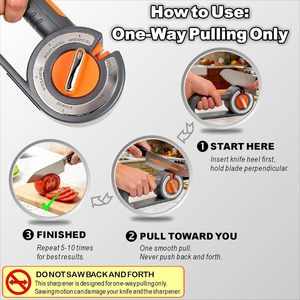 <span class=keywords><strong>Aiguiseur</strong></span> de couteaux 6-en-1 pour la cuisine, sélection de mode facile par cadran pour ciseaux et lames fines, base antidérapante, outil d'affûtage manuel - Product Image 3