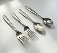 Ensemble de couverts portables en acier inoxydable, cuillère, fourchette, couteau, avec étui pour les voyages en plein air, les pique-niques