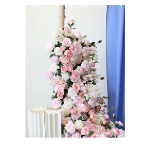 Rosebehindyou Suspendus Artificielle <span class=keywords><strong>Pampa</strong></span> Feuilles Séchées Roses Blanches Floral Soie Décoratif Fleur Coureur Toile de Fond Pour Mariage - Product Image 4