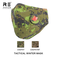 Masque facial tactique camouflage CADPAT TW Ronsontex, couvre-oreilles réglables, nylon/coton rip-stop respirant, masque facial d'hiver pour l'extérieur