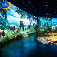 Intérieur 360 °   Salle de projection holographique immersive, système de projecteur de mapping vidéo 3D pour une expérience en salle thématique et en salle commerciale