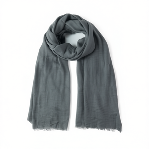 Ring Fleece Vacuum Wrinkled 10 #   Sciarpa Grigia Tinta Unita 90x180Cm Sciarpe Lavorate a Maglia - Product Image 1