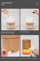 Mini diffuseur d'arômes ultrasonique USB, humidificateur coloré et diffuseur d'arômes, diffuseur d'huiles essentielles à flamme électrique