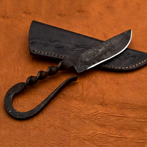 Couteau médiéval haut de gamme, fabriqué à la main en acier carbone, design d'inspiration médiévale, prise en main confortable, outil de bushcraft et de camping - Product Image 3