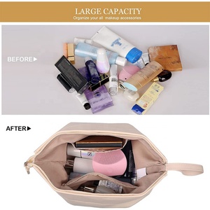 Customized Vegan Leather <b>Makeup</b> Cosmetic Bags Travel <b>Case</b> <b>Makeup</b> Bag Women's Cosmetic Bag - Product Image 5