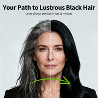 Crème gel colorante pour cheveux noirs de qualité professionnelle, à base d'extrait naturel d'olive et de ginseng