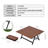 Table pliable en alliage d'aluminium pour le camping, au design moderne, pour une utilisation en extérieur et au parc