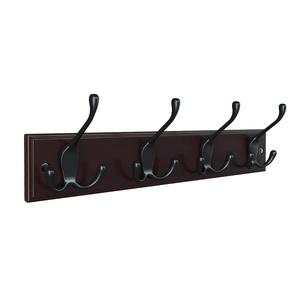 Appendiabiti marrone scuro con 4 Tri-ganci per vestiti a parete appendiabiti per ingresso bagno armadio - Product Image 5