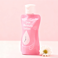 Sac d'emballage cosmétique, pochette à bec verseur étanche, doypack avec bouchon rabattable personnalisé pour les emballages de beurre corporel