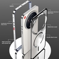 Coque de protection magnétique élastique en métal pour Xiaomi 17 Ultra / Pro Max / Pro / Max / 17, avec dos transparent givré en PC