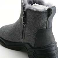 Vente en gros de bottes mi-mollet pour homme et femme, automne-hiver, semelle épaisse antidérapante, cuir de vache, peau de mouton, vente directe d'usine OEM/ODM