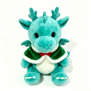 Peluche de dragon de Noël personnalisée, peluche de dragon sur le thème des fêtes, peluche de dragon douce pour les moments de sommeil - Product Image 1