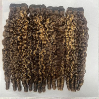 Extensions de cheveux humains bouclés Pixie Double Drawn, couleur personnalisée, balayage, mèches, cuticules alignées, cheveux vierges bruts, vente en gros