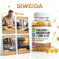 SIWEIDA Calcium Magnésium Zinc avec vitamine D3, gélules souples, complément nutritionnel quotidien pour adultes