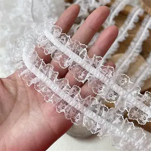 Miếng Đính Tua Rua Lưới Màu Trắng Rộng 3CM Ruy Băng Trang Trí May Vá Thủ Công Tự Làm Ruy Băng Trang Trí Diềm Xếp Nếp - Product Image 5