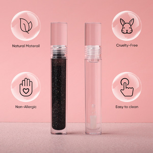 Black Glitter <b>Lip</b> Gloss 6ml Liquid Shimmer Makeup For Women With Mirror Finish And Caviar Effect - Product Image 2