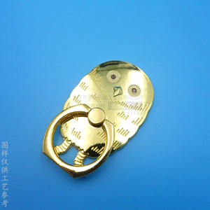 Soporte Giratorio para Teléfono de Escritorio en Forma de Búho, de Aleación de Zinc Dorado - Product Image 1