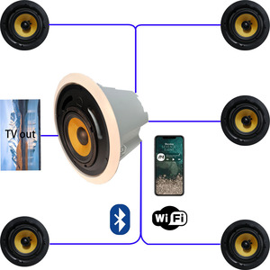 Loa trần nhà hoạt động được thiết lập với bộ khuếch đại công suất Tích hợp Bluetooth/wifi 5 âm thanh vòm 5 loa bao gồm - Product Image 2