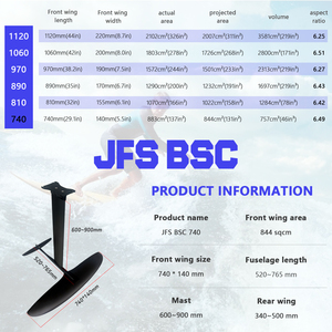 JFS-Axis BSC 740 บอร์ดไฮโดรฟอยล์คาร์บอนเต็มรูปแบบ กำลังสูง ปีกกว้าง 844 ตารางเซนติเมตร ปีกหน้าแบบ Glider สำหรับ Foil SUP เซิร์ฟฟอยล์ ไคท์ฟอยล์ JFS BSC 740 - Product Image 2
