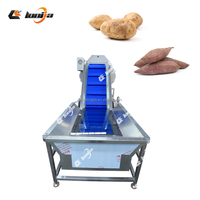 Sus 304 Fruit- en groentewas-, droog-, sorteer- en verpakkingslijn met gaaszakken, capaciteit 1000-5000 kg/uur