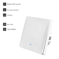 Interrupteur intelligent pour chauffe-eau WiFi 30A Smart Life en verre et ABS, AC 240V, mural EU/UK 86*86mm, 4400W