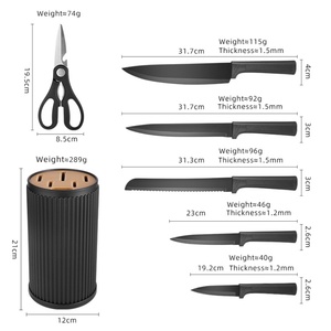 Couteau à viande en acier inoxydable à prix de gros, ensemble de couteaux de cuisine avec bloc - Product Image 6