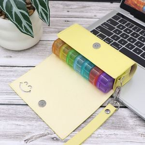 Boîte à pilules portable Fashion Stocked Weekly Smile, grande capacité, 7 jours, 2 prises par jour, avec compartiments amovibles - Product Image 4
