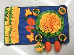 Girasol perro Snuffle Mat fieltro suave/poliéster 31x19 pulgadas alimentador lento almohadilla de entrenamiento interactivo para trabajo de nariz y juego de mascotas - Product Image 3