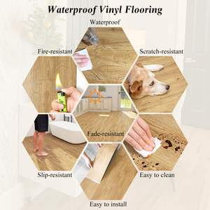 <span class=keywords><strong>Plaque</strong></span> de base en vinyle de luxe imperméable PVC auto-adhésif revêtement de <span class=keywords><strong>sol</strong></span> en vinyle LVT carreaux d'autocollants muraux pour la maison, hôtel, école, appartement - Product Image 4