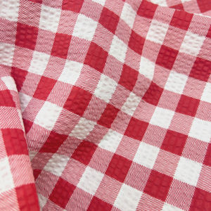 <span class=keywords><strong>Tissu</strong></span> en coton à carreaux gingham froissé sans repassage pour robe, sac d'enfant, 50 pouces, 80 g/m², en stock - Product Image 5