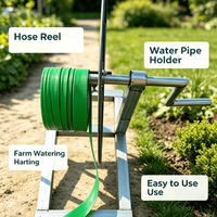 Carrete de riego manual con manivela, zincado, herramienta de enrollado para cinta de goteo y manguera de agua, equipo para invernaderos agrícolas