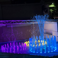 Fuente Flotante Iluminada para Piscina, Decoración Exterior para Jardín, Fuente Interactiva con Cambio de Color RGB