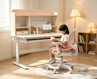 Ensemble Chaise et Table d'Art Pliante Multi-Angles en Bois pour Enfants avec Levage Manuel par Manivelle, Organisateur Pegboard et Table à Manger Intégrée
