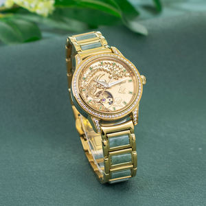 New Original Design Luxury Gold Mechanical <b>Couple</b> <b>Watches</b> Lucky Dragon and Phoenix Automatic Jade <b>Watch</b> - Product Image 4