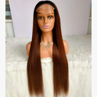 Perruques Lace Front brésiliennes marron chocolat 100% cheveux humains, perruques Lace Frontal en vrais cheveux humains pour femme